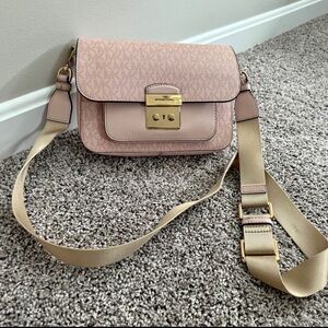 Michael Kors Blush and Beige Crossbody Bag